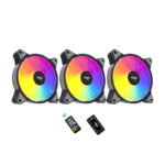 Zestaw wentylatorów ARGB do komputera Aigo AR12 3w1 120x120 (czarny) - obrazek 3