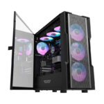 Obudowa komputerowa Darkflash DK431 Mesh (czarna) + 4 wentylatory ARGB - obrazek 2